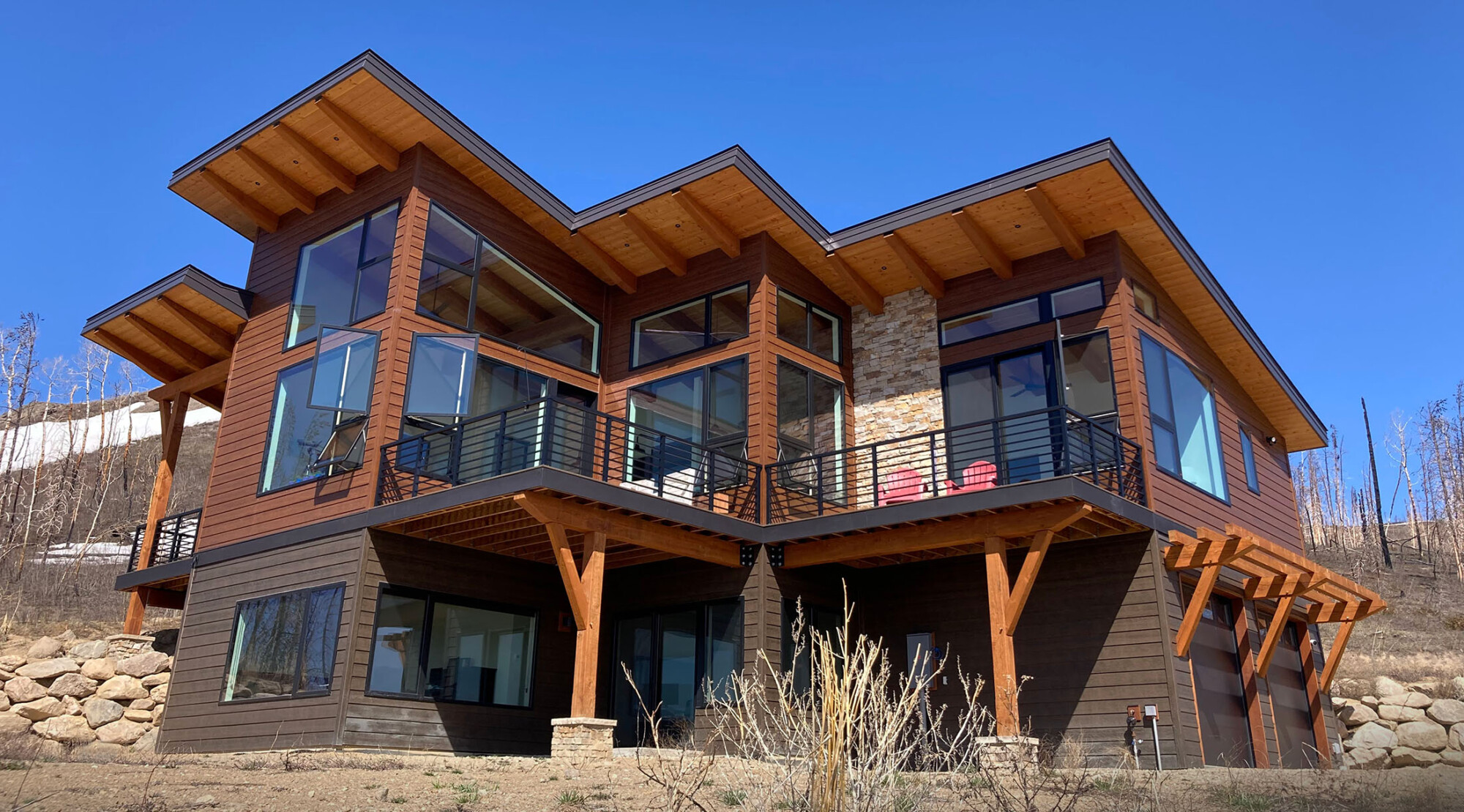 The <a href="https://www.timberbuilt.com/timber-frame-home-designs/skyline/" target="_blank" rel="noopener noreferrer">Skyline</a> in <a href="https://www.timberbuilt.com/blog/skyline-granby-co/" target="_blank" rel="noopener noreferrer">Granby, CO</a>.